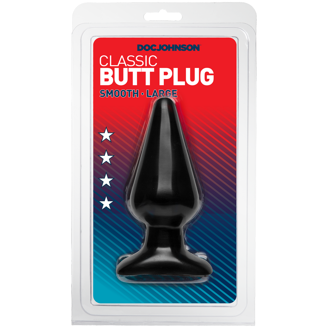 Classic Smooth Butt Plugs - Large, Black