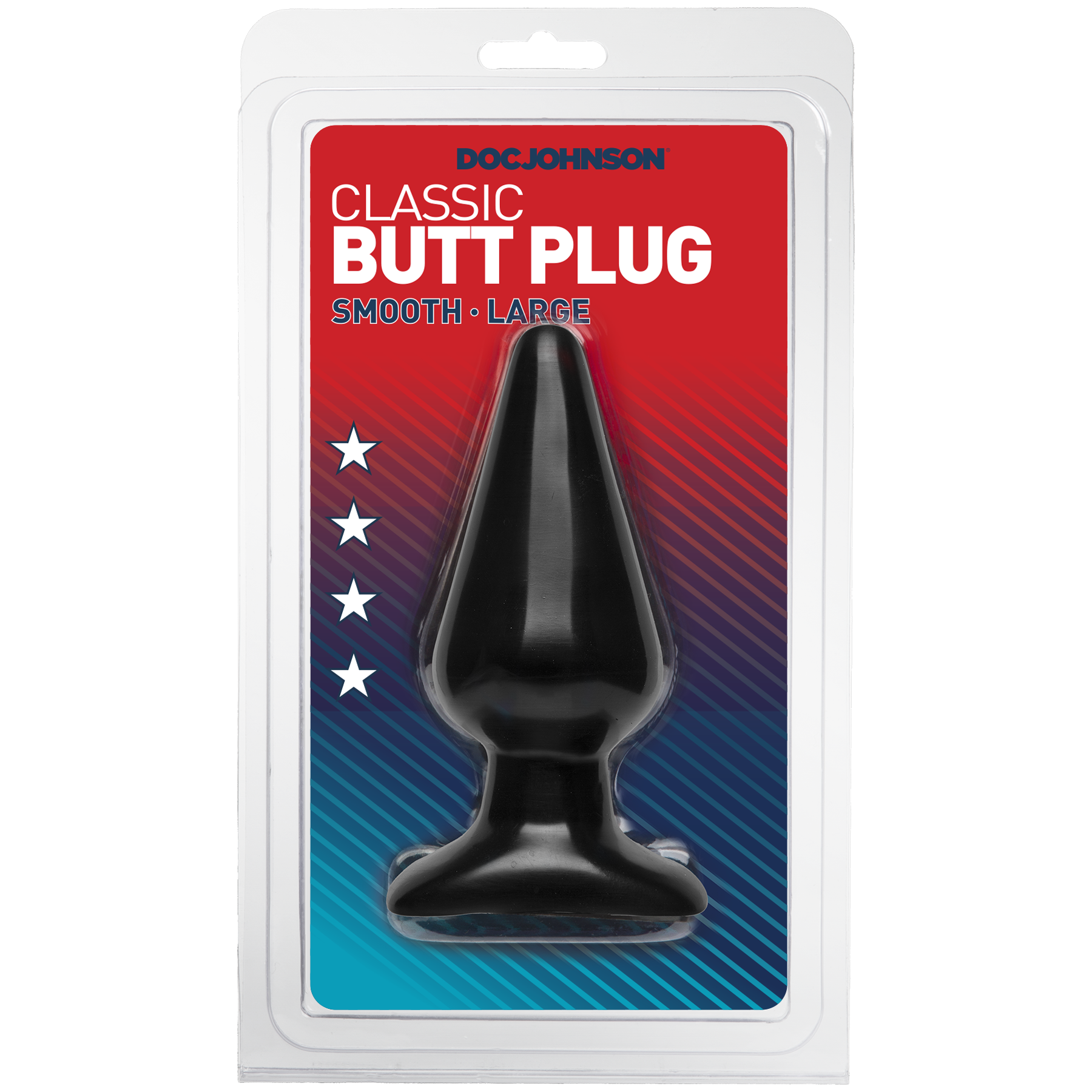 Classic Smooth Butt Plugs - Large, Black