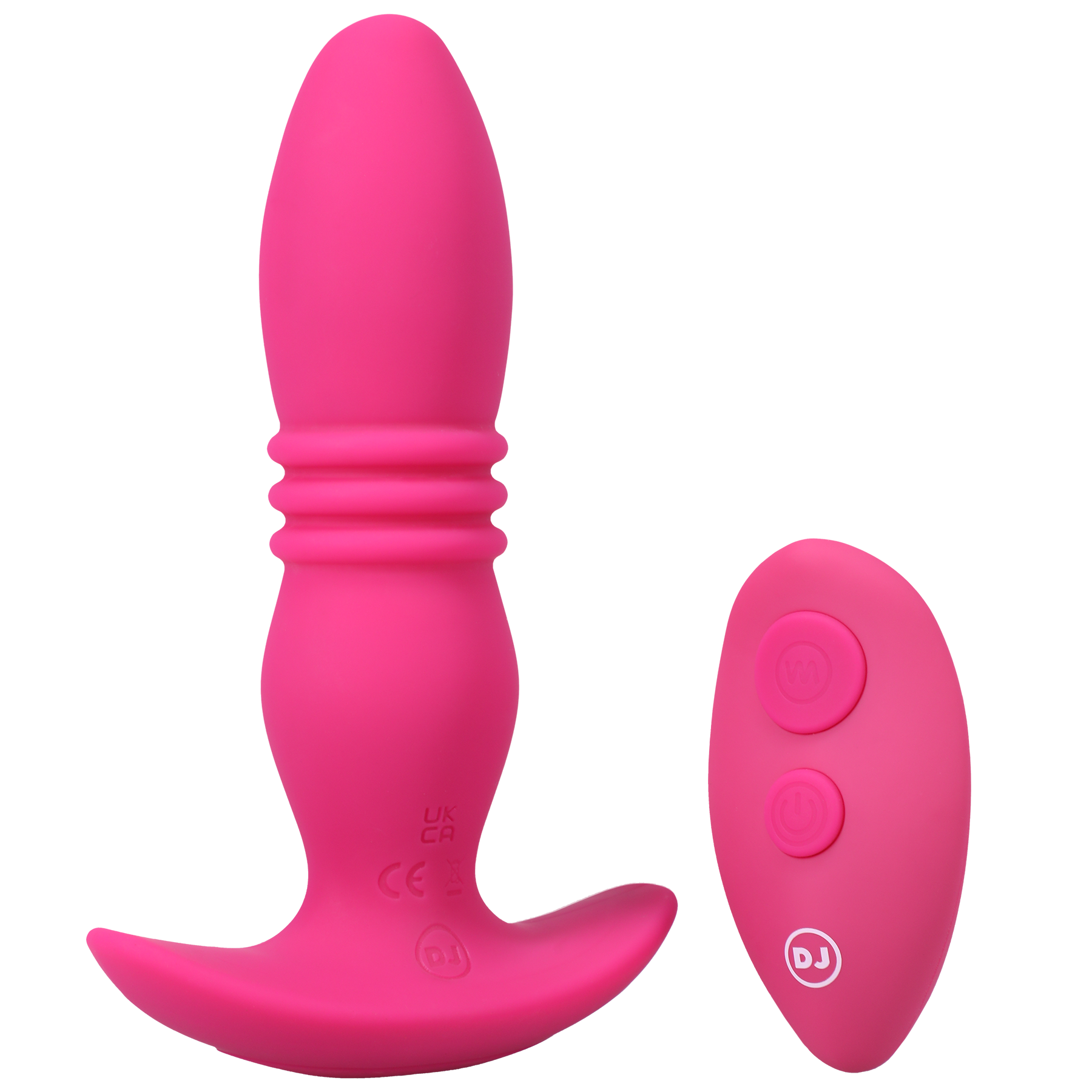 RISE Rechargeable Silicone Anal Plug with Remote - Pink