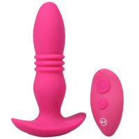 RISE Rechargeable Silicone Anal Plug with Remote - Pink