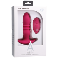 RISE Rechargeable Silicone Anal Plug with Remote - Pink