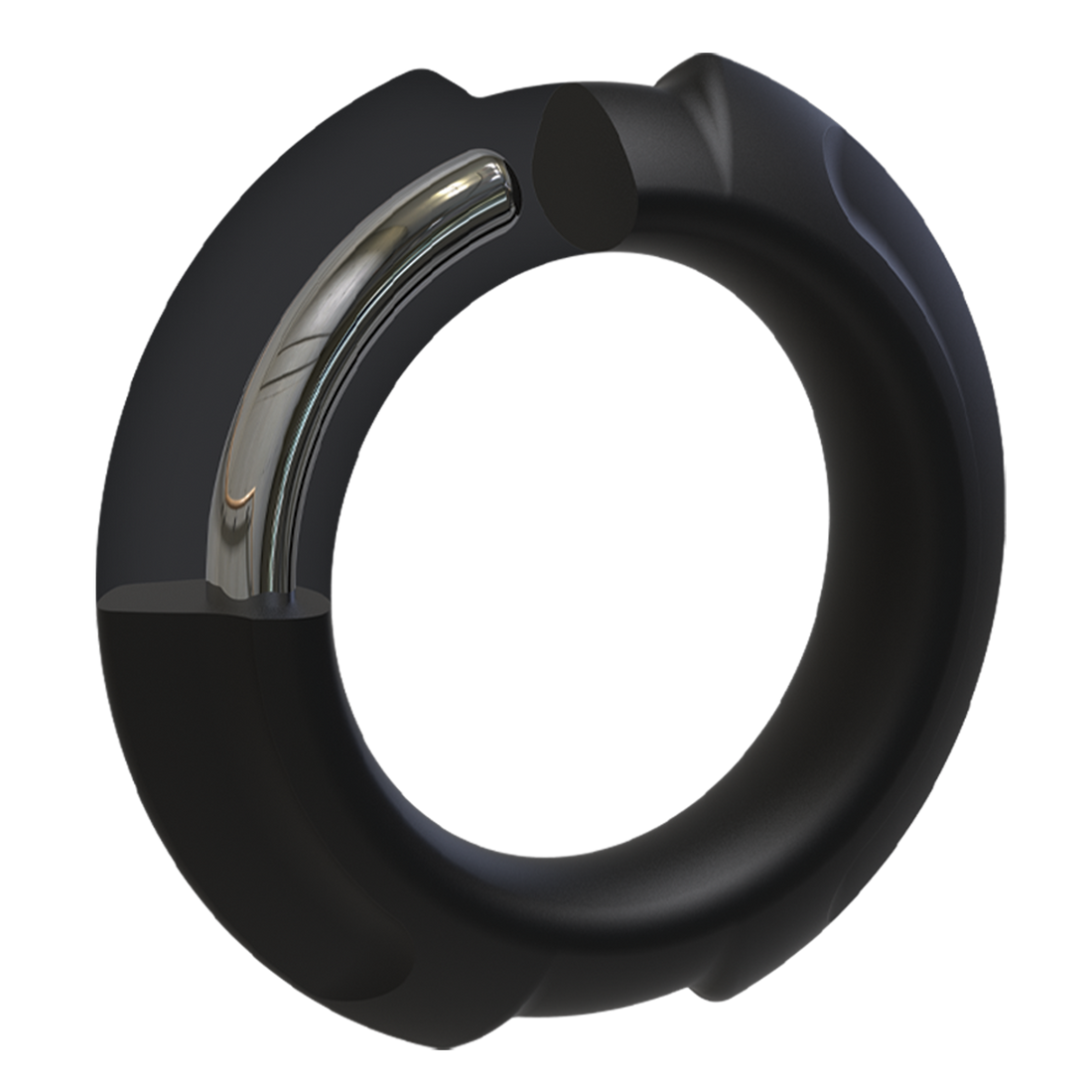 OptiMALE FlexiSteel Silicone C-Ring - 43mm, Black