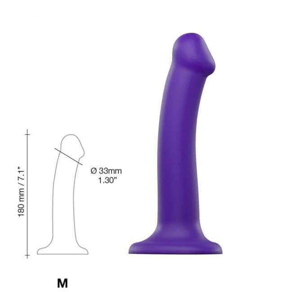 Semi-Realistic Dual Density Bendable Dildo - Purple