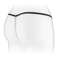 Venusina Thong w Pearls Black