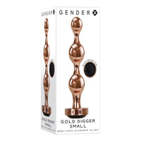 Butt Plug Gold Digger - Small, Rose Gold/Black