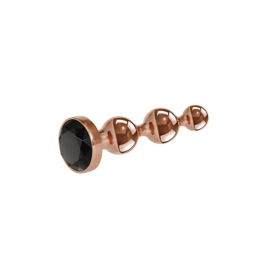 Butt Plug Gold Digger - Medium, Rose Gold/Black