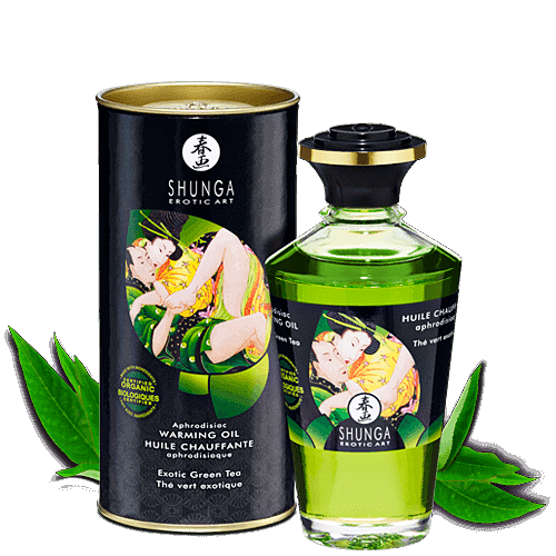Aphrodisiac Warming Oils ORGANICA - Exotic Green Tea, 100 ml / 3.5 fl. oz.