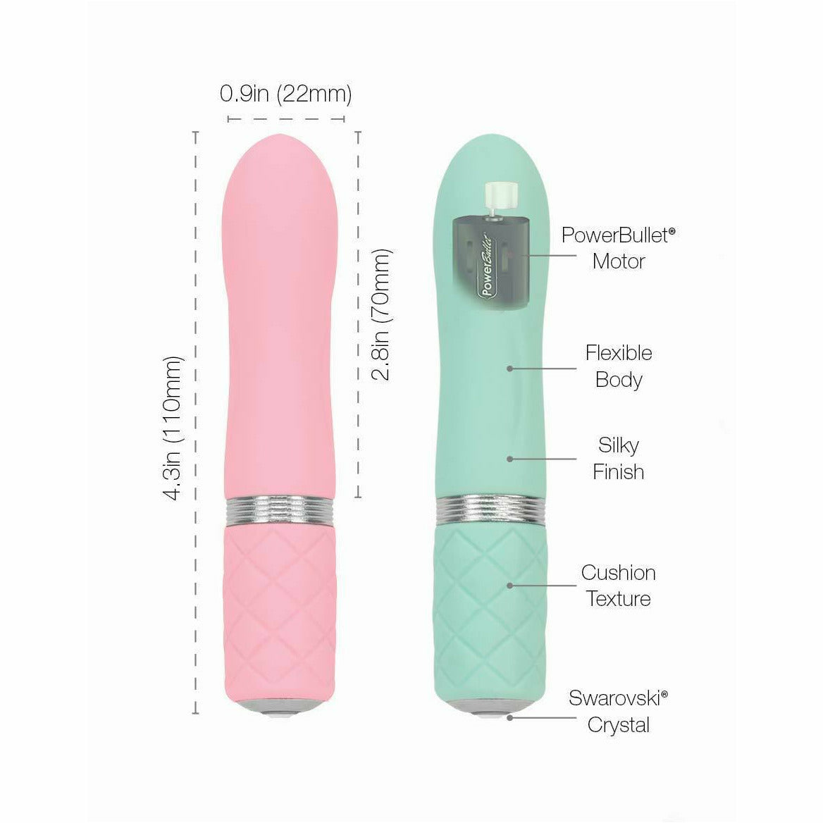 Pillow Talk Flirty - Mini Massager - Teal