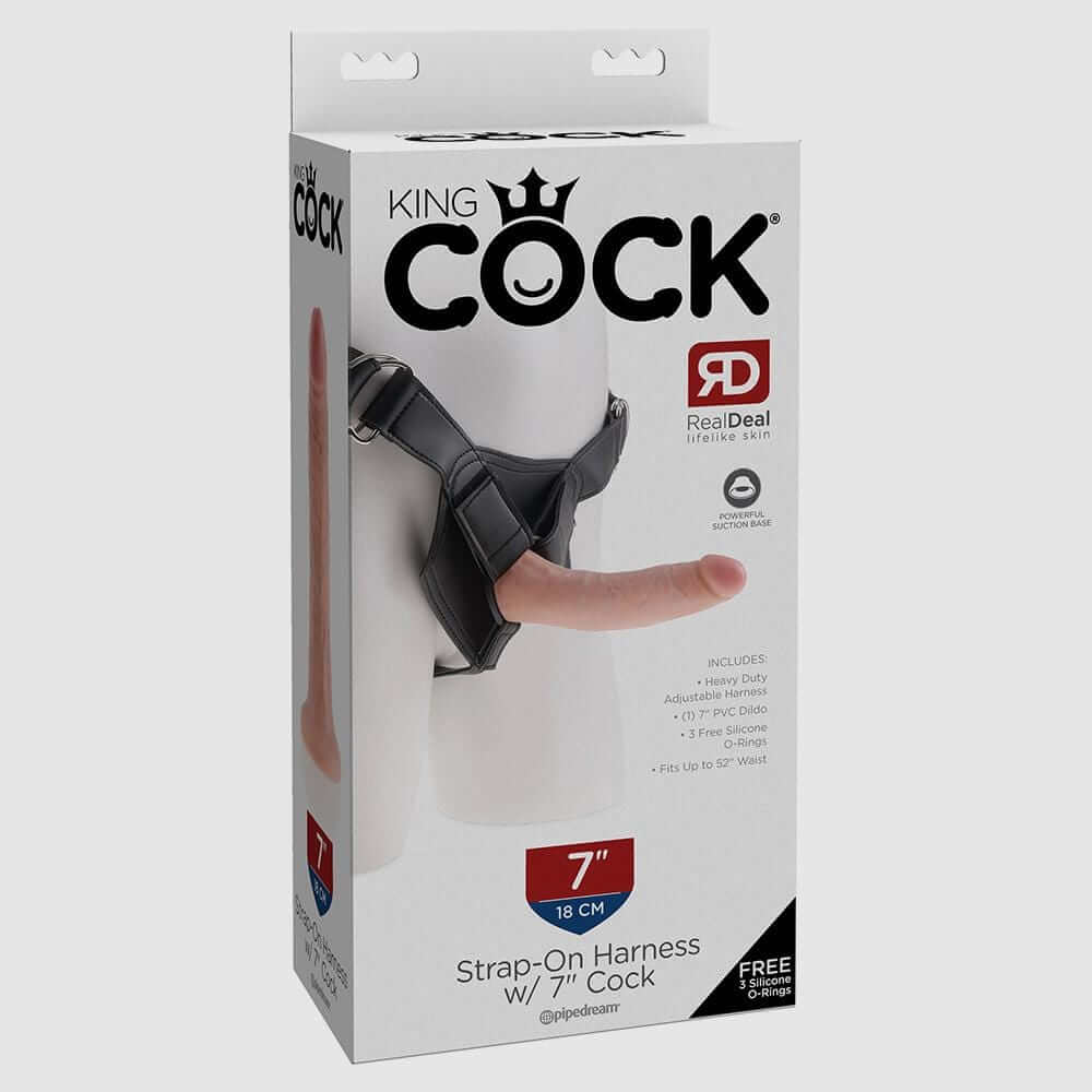 King Cock Strap on Harness with 7" Cock