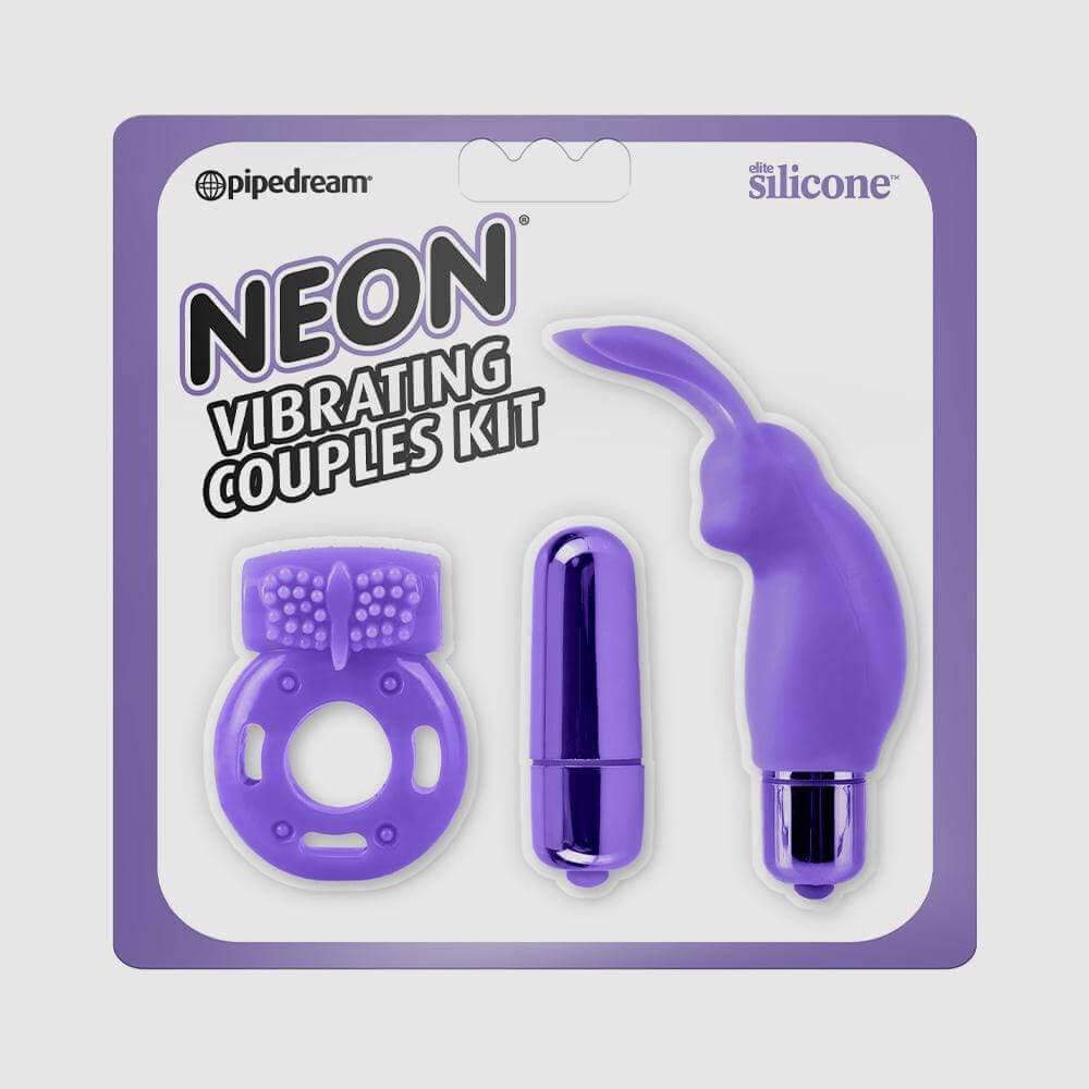 Neon Vibrating Couples Kit - Purple