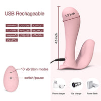 1- Wearable Panty Vibrator with Wireless - Pink