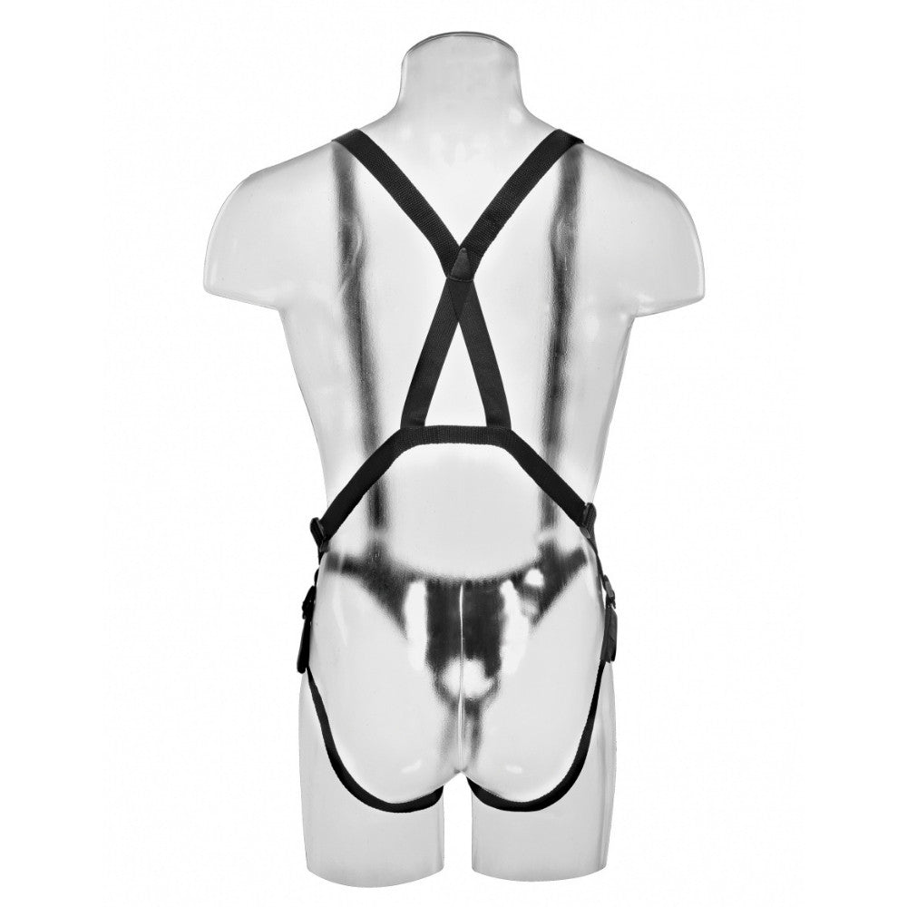 King Cock 10" Hollow Strap On Suspender System - Flesh