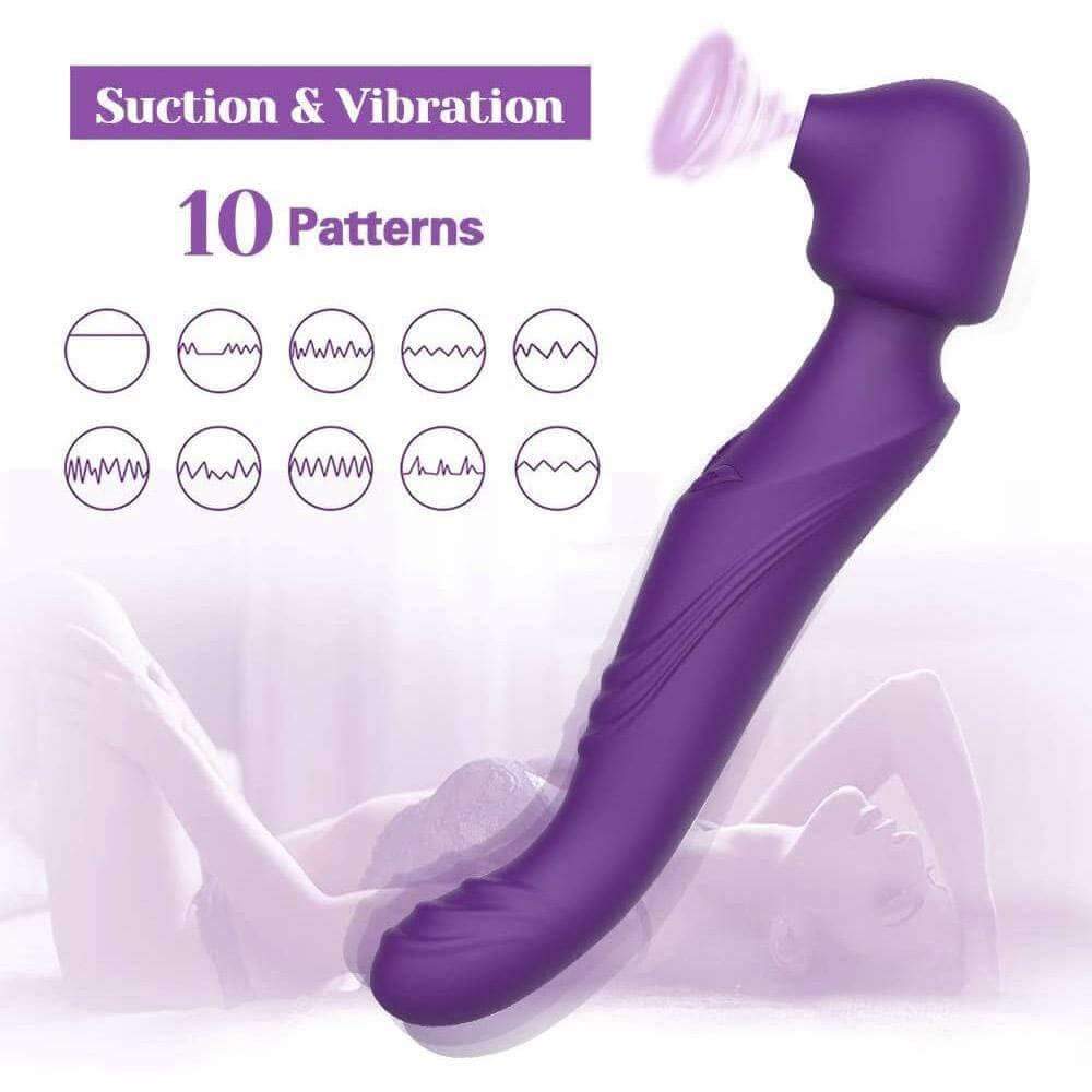 1- G Spot Clitoral Sucking Dual Vibrator - Purple