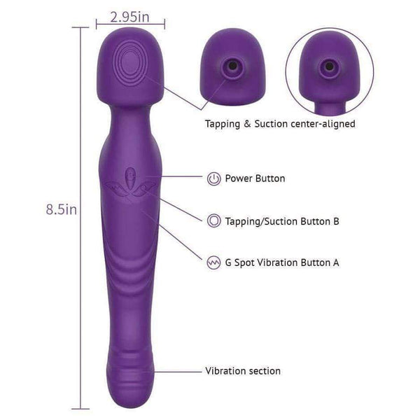 1- G Spot Clitoral Sucking Dual Vibrator - Purple