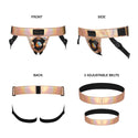 Strap On Me Curious Leatherette Harness - Rose Gold Holographic