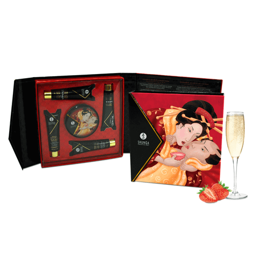 Shunga Luxury Gift Sets Geisha's Secrets - Sparkling strawberry wine
