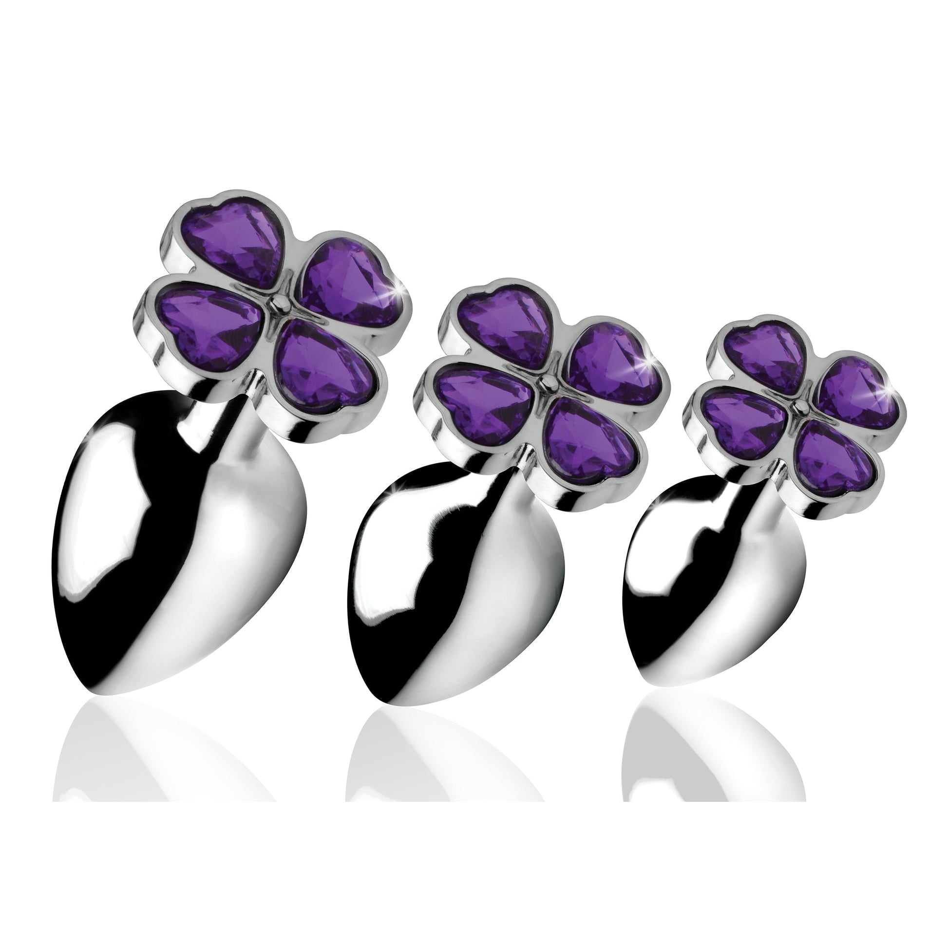 Violet Flower Gem Anal Plug Set