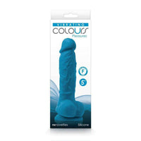 Colours Pleasures Vibrating 5" Silicone Dildo - Blue