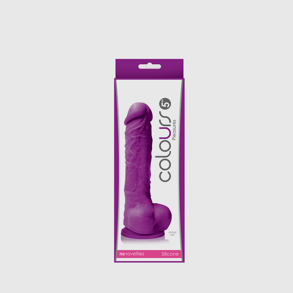 Colours Pleasures 5" Silicone Dildo - Purple