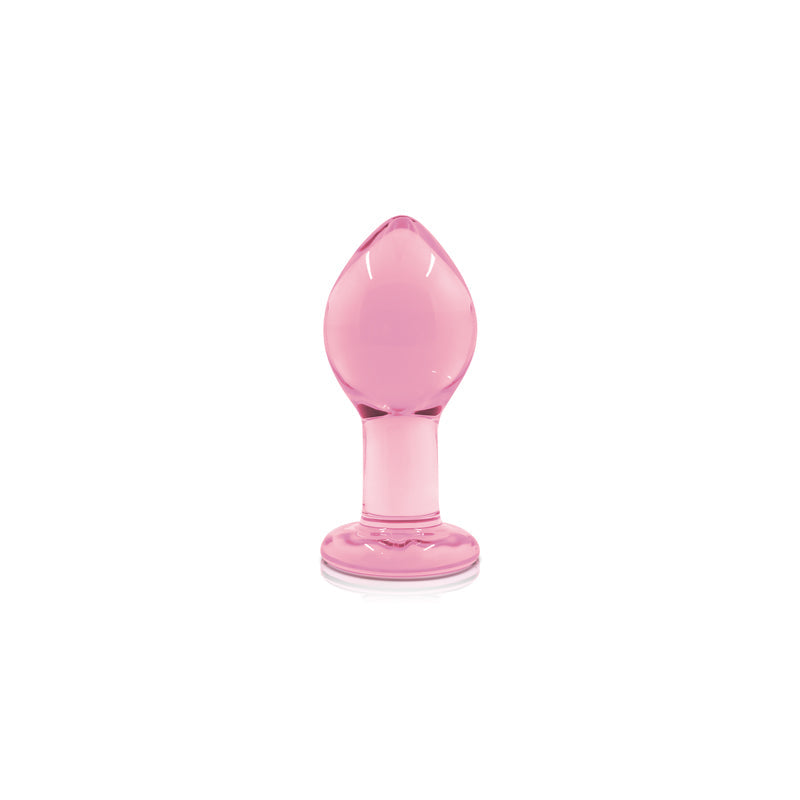 Crystal Glass Butt Plug - Large, Pink