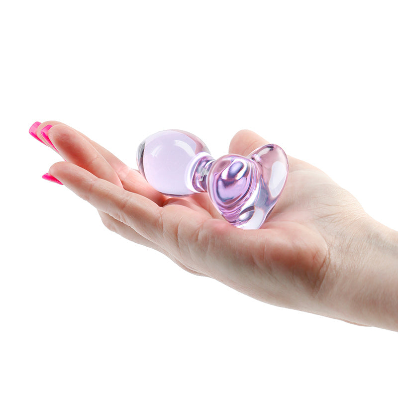 Crystal Heart Butt Plug - Purple