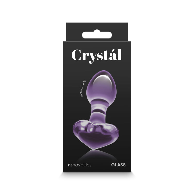 Crystal Heart Butt Plug - Purple