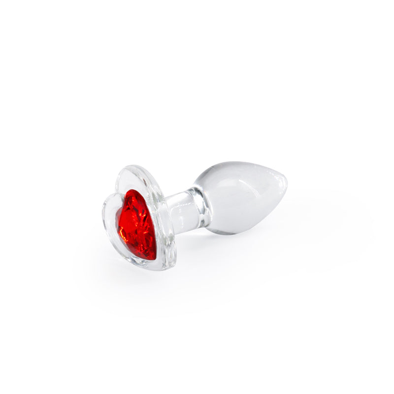 Crystal Desires Red Heart Glass Plug - Small