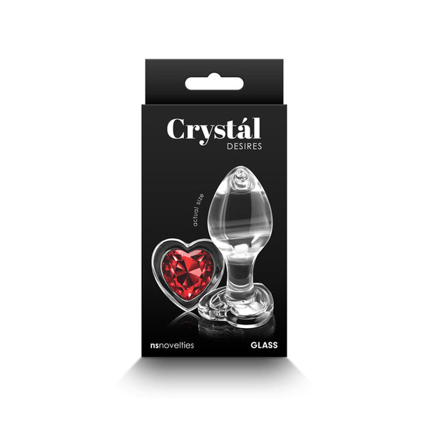 Crystal Desires Red Heart Glass Plug - Medium