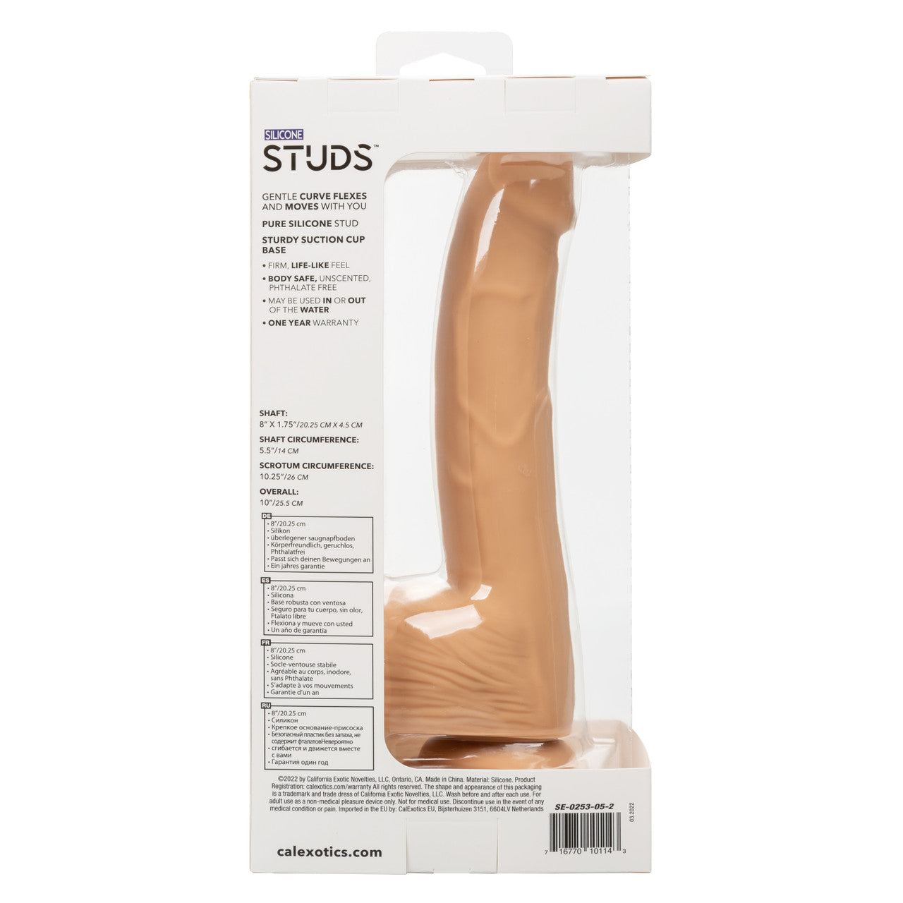 Silicone Studs Realistic Dildo - 8"/20.25 cm, Ivory