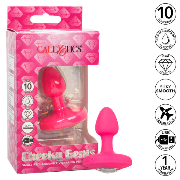 Cheeky Gems Small Rechargeable Vibrating Probe - Pink