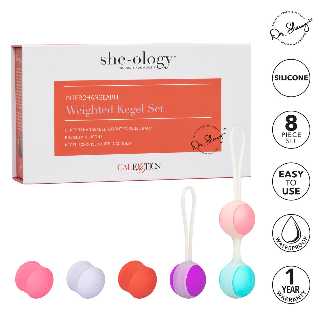 She-ology Interchangeable Weighted Kegel Set