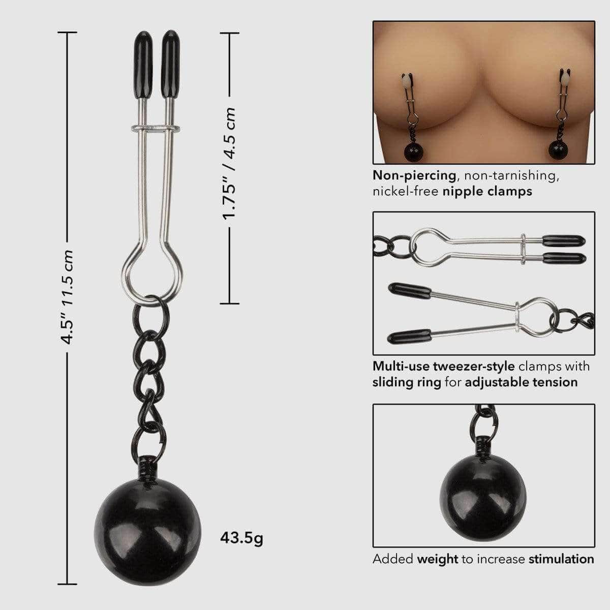 Nipple Grips Weighted Tweezer Nipple Clamps