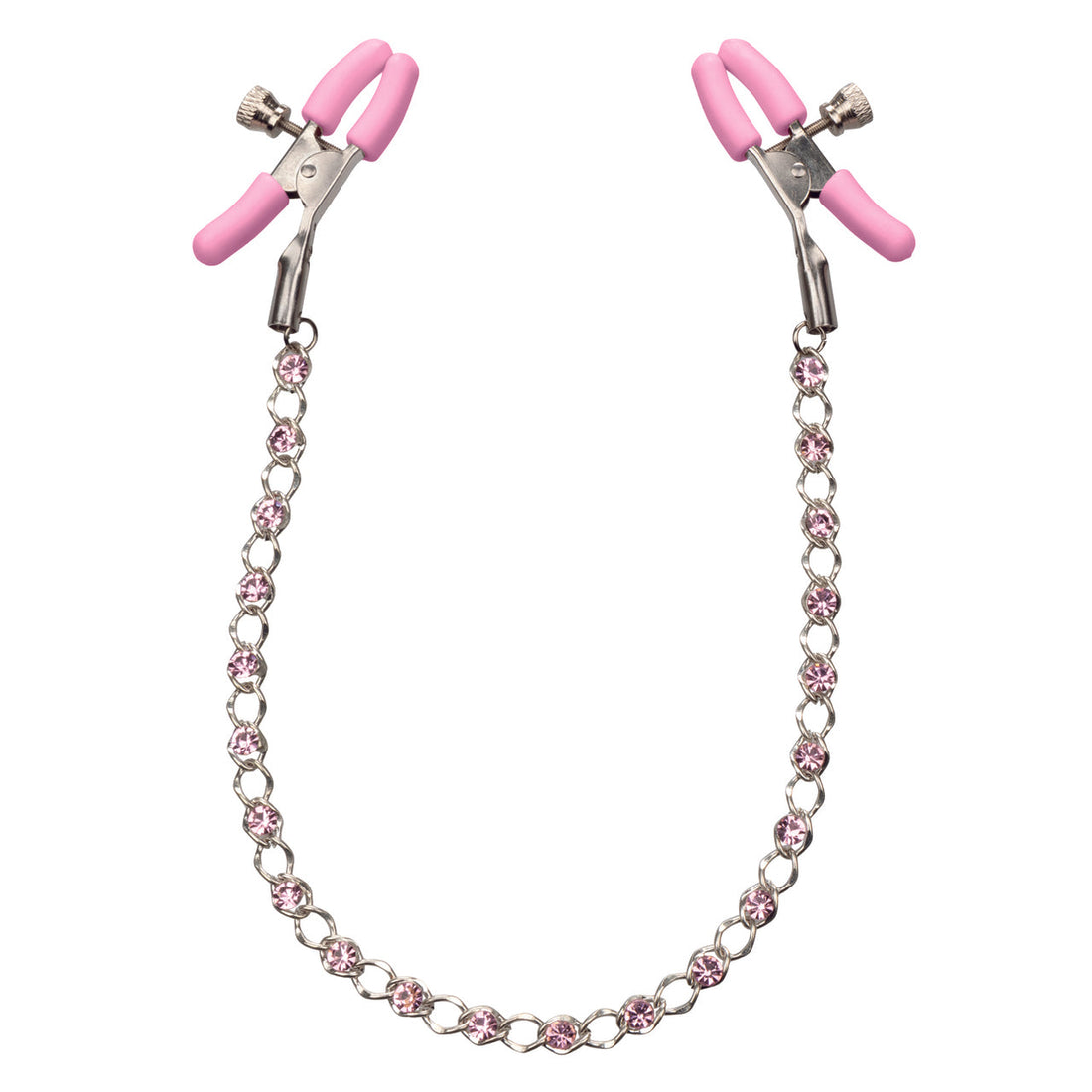 Nipple Play Crystal Chain Nipple Clamps - Pink