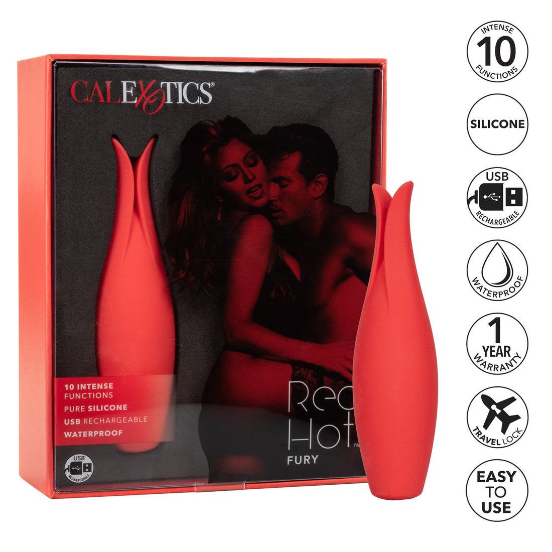 Red Hot Fury Silicone Rechargeable Clitoral Vibrator