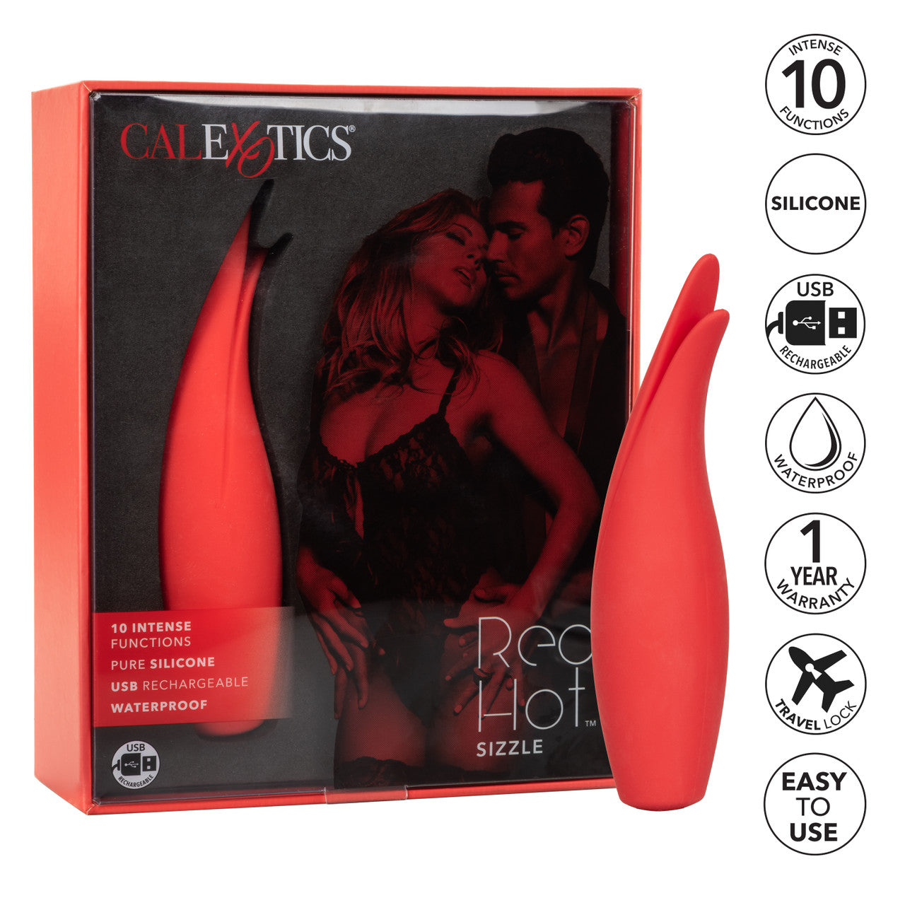 Red Hot Sizzle Silicone Rechargeable Clitoral Vibrator