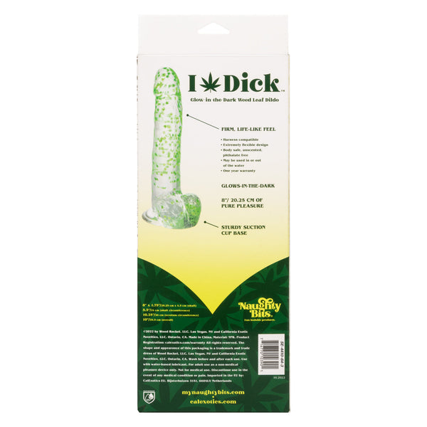 Naughty Bits I Leaf Dick Glow-In-The-Dark Weed Leaf Dildo