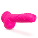 Neo Elite 9 Inch Silicone Dual Density Cock with Balls - Neon Pink