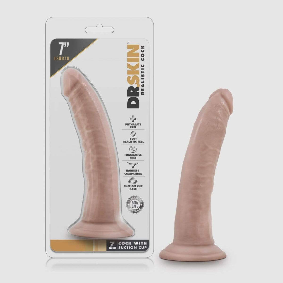 Dr. Skin - 7 Inch Cock With Suction Cup - Vanilla