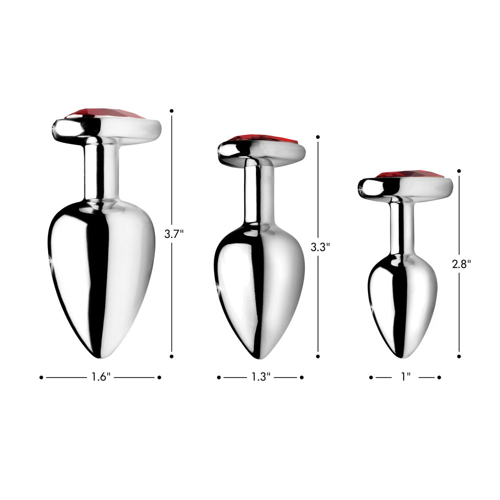 Red Heart Gem Anal Plug - Large
