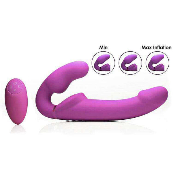 10x Evoke Ergo Fit Inflatable & Vibrating Silicone Strapless Strap-on