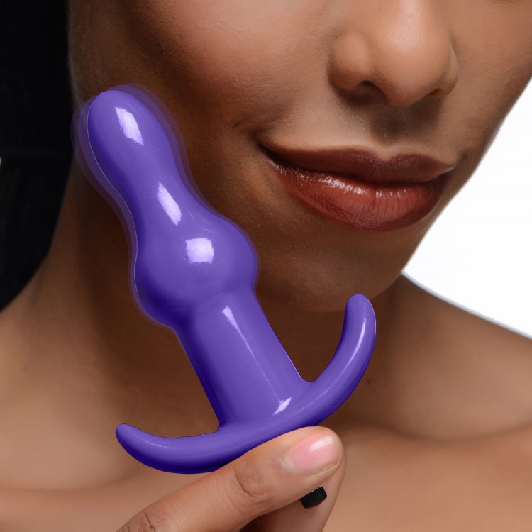 Bumpy Vibrating Anal Plug - Purple