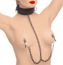 Master Series Collared Temptress Collar with Nipple Clamps