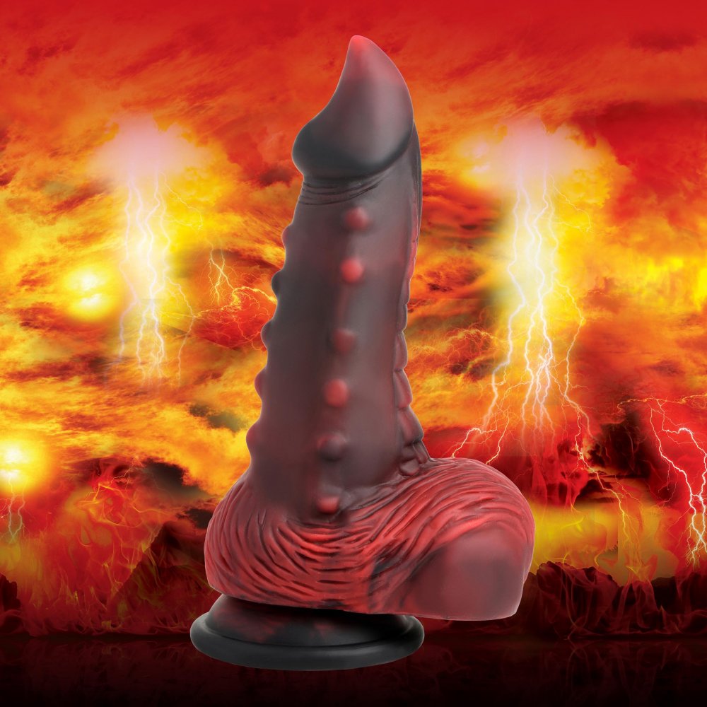 Lava Demon Thick Nubbed Silicone Creature Dildo