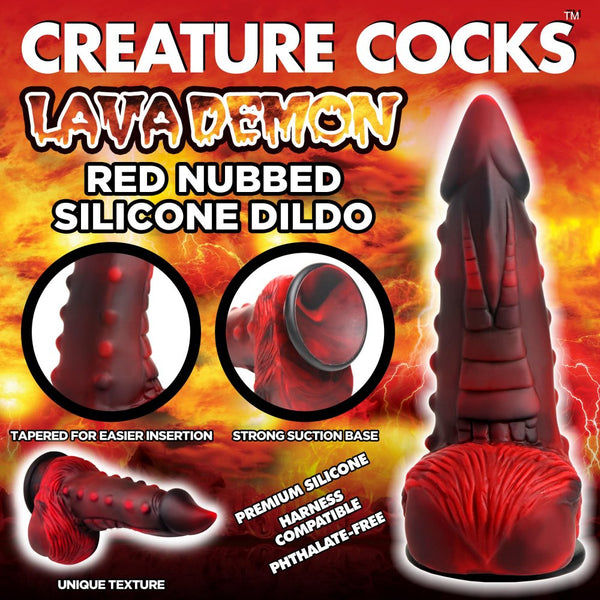 Lava Demon Thick Nubbed Silicone Creature Dildo