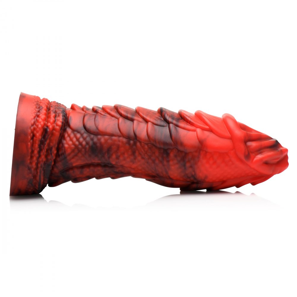 Fire Dragon Red Scaly Silicone Creature Dildo