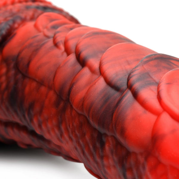 Fire Dragon Red Scaly Silicone Creature Dildo