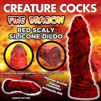 Fire Dragon Red Scaly Silicone Creature Dildo