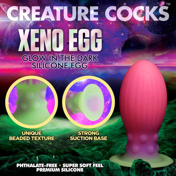 Xeno Egg Glow in the Dark Silicone Cock