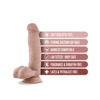 7 Inch Dildo With Balls - Beige