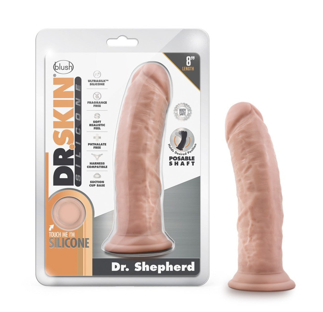 8 Inch Dildo with Suction Cup - Vanilla